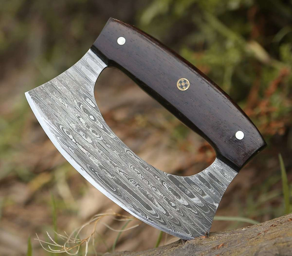6.0" Mezzaluna Knive - Ulu Knife with Exotic Wenge Wood Handle