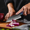 KODACHI VG10 Damascus Bunka Knife with Rosewood Burl Handle