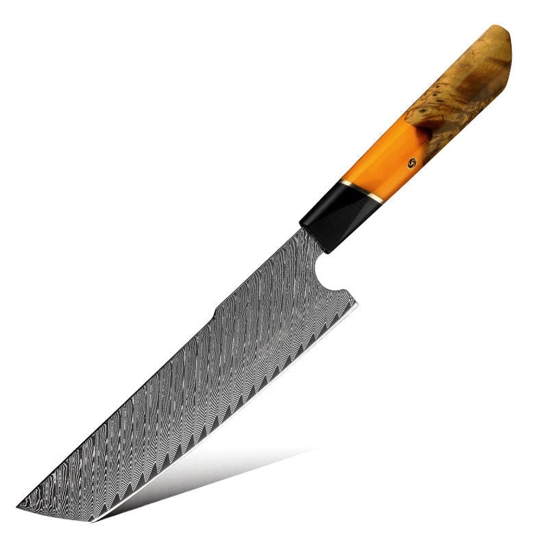 Kotetsu VG10 Chef Knife Damascus Nakiri Knife with Exotic Olive Wood Handle