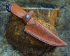 Noble 6" Damascus Chef Knife with Exotic Wenge Wood Handle & Leather Sheath