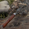 Bolt Damascus Custom Hunting Knife with Exotic Rose Wood Handle