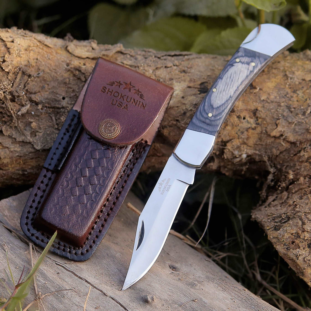 Buck Pocket Knife with Diamond Wood Handle