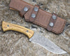 Chimera Damascus Steel Engraved Knife with Exotic Olive Wood Handle