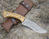 Chimera Damascus Steel Engraved Knife with Exotic Olive Wood Handle