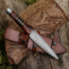 Cloud Damascus Fixed Blade Knife with Sheath