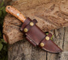 Cutlass Damascus Knife with Exotic Olive Wood Handle