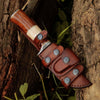 Elite Damascus Hunting Knife with Mother of Pearl & Rose Wood Handle
