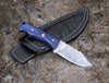 Flint Damascus Steel Skinning Knife with Pakkawood Handle