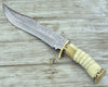 Glimmer - Damascus Bowie Knife with Bone Mosaic Handle