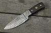 Karma Damascus Skinning Knife with Exotic Wenge Wood Handle