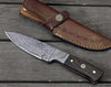 Karma Damascus Skinning Knife with Exotic Wenge Wood Handle