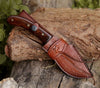 Huntsman Damascus Kukri Knife with Exotic Rose Wood Handle