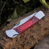 Handmade Pocket Knife with Pakkawood Handle & Sheath Personalized