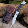 Pocket Knife with Exotic Bull Horn Handle & Sheath Personalized