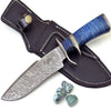 Envoy Damascus Bowie Knife with Micarta Handle