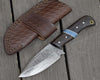Mangler Damascus Skinnig Knife with Exotic Wenge Wood & Turquoise Handle