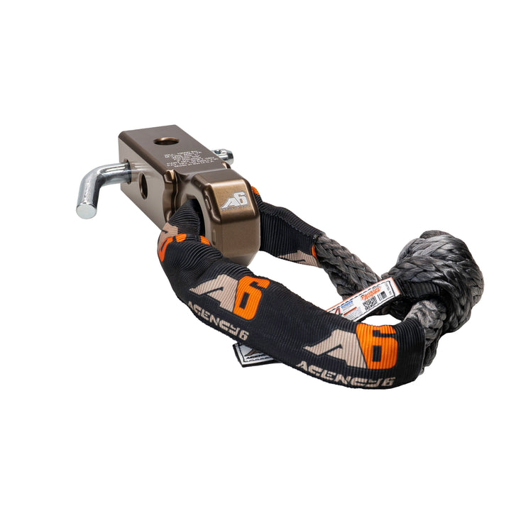 Agency 6 Soft Shackle Recovery Block with Soft Shackle &amp; Hitch Pin – 2" Receiver