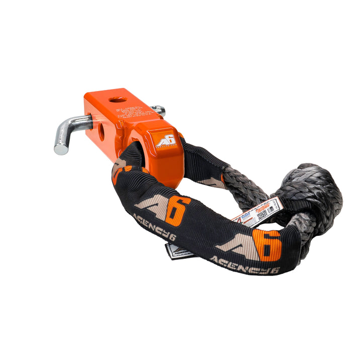 Agency 6 Soft Shackle Recovery Block with Soft Shackle &amp; Hitch Pin – 2" Receiver