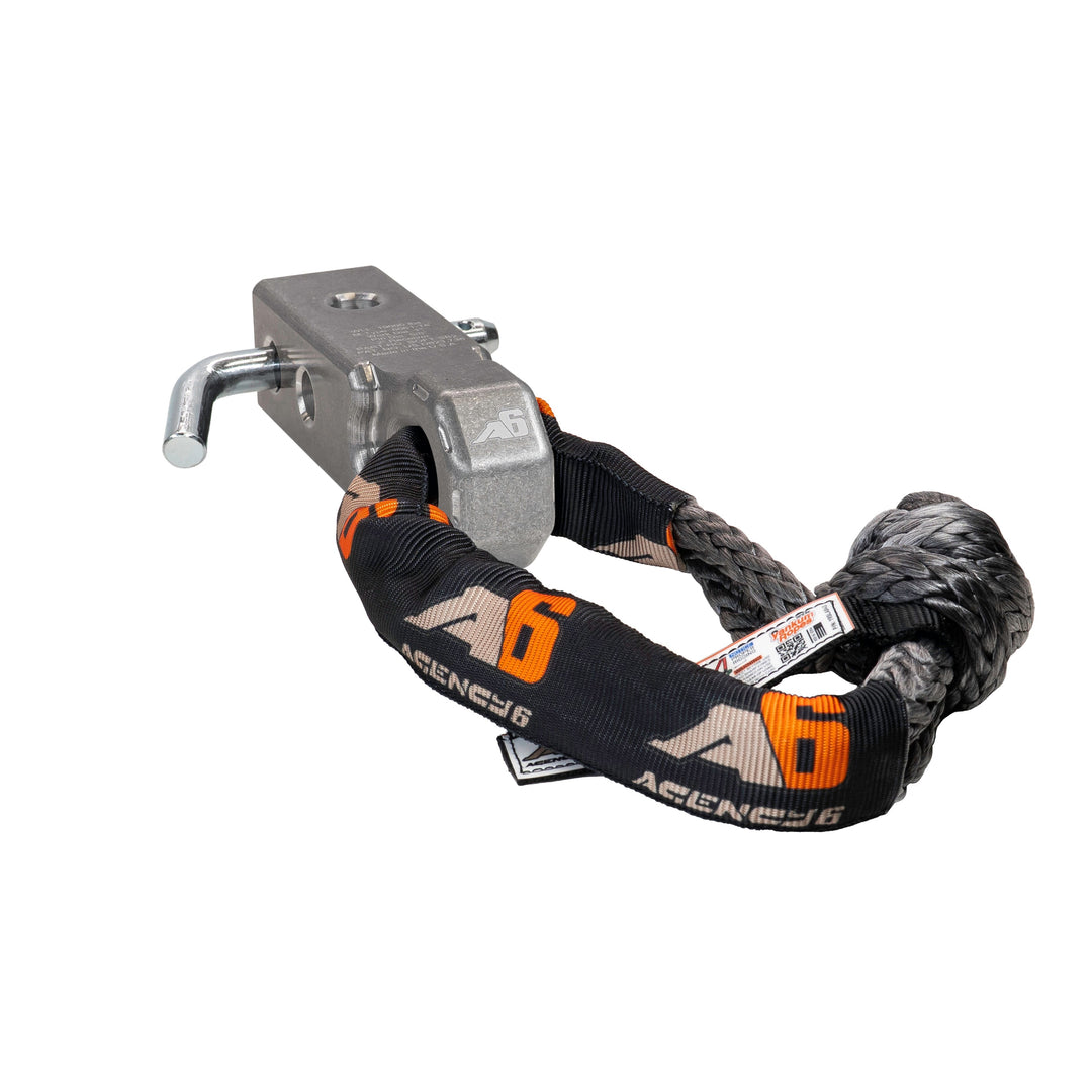 Agency 6 Soft Shackle Recovery Block with Soft Shackle &amp; Hitch Pin – 2" Receiver