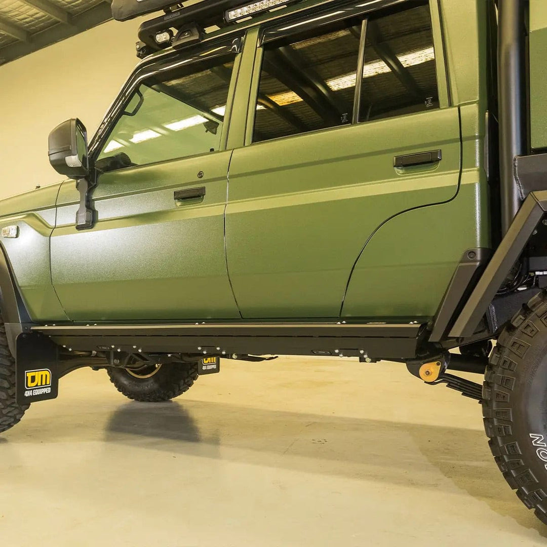 TJM Rock Slider Steel Tex Black Land Cruiser 70 Series
