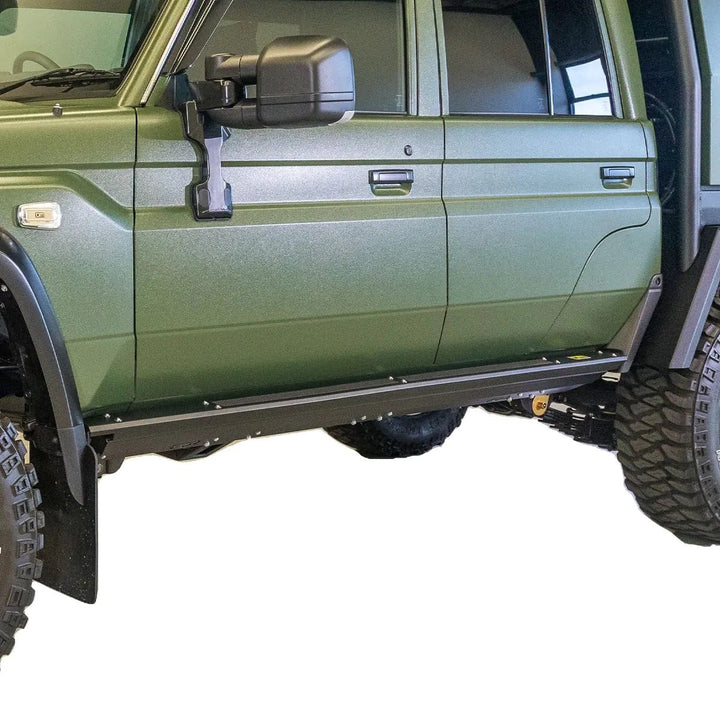 TJM Rock Slider Steel Tex Black Land Cruiser 70 Series