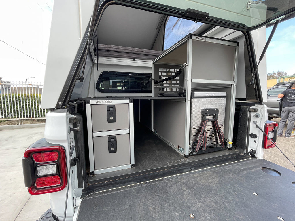 Goose Gear Camper System - Midsize Truck 5Ft. and 6 Ft. Bed - Driver Side Rear Double Drawer Module