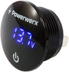 Powerwerx PanelDome-Blue LED Volt Meter, Battery Percentage Display, Waterproof, On/Off switch, 12/24V System