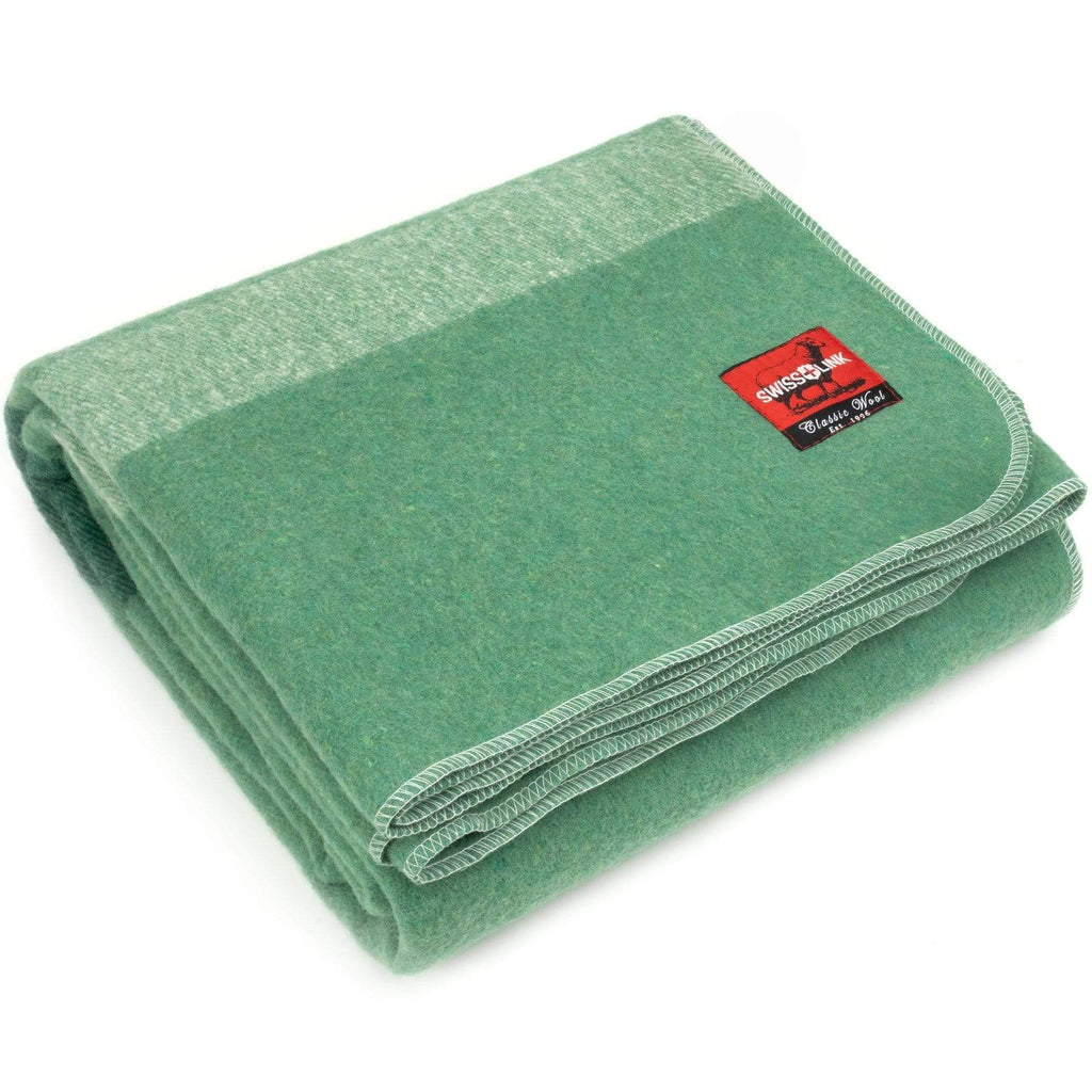 Swiss Link Classic Wool Blanket - Sage Green
